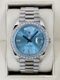 2023 Rolex Day-Date 40mm 228396TBR Ice Blue Diamond Baguette Dial