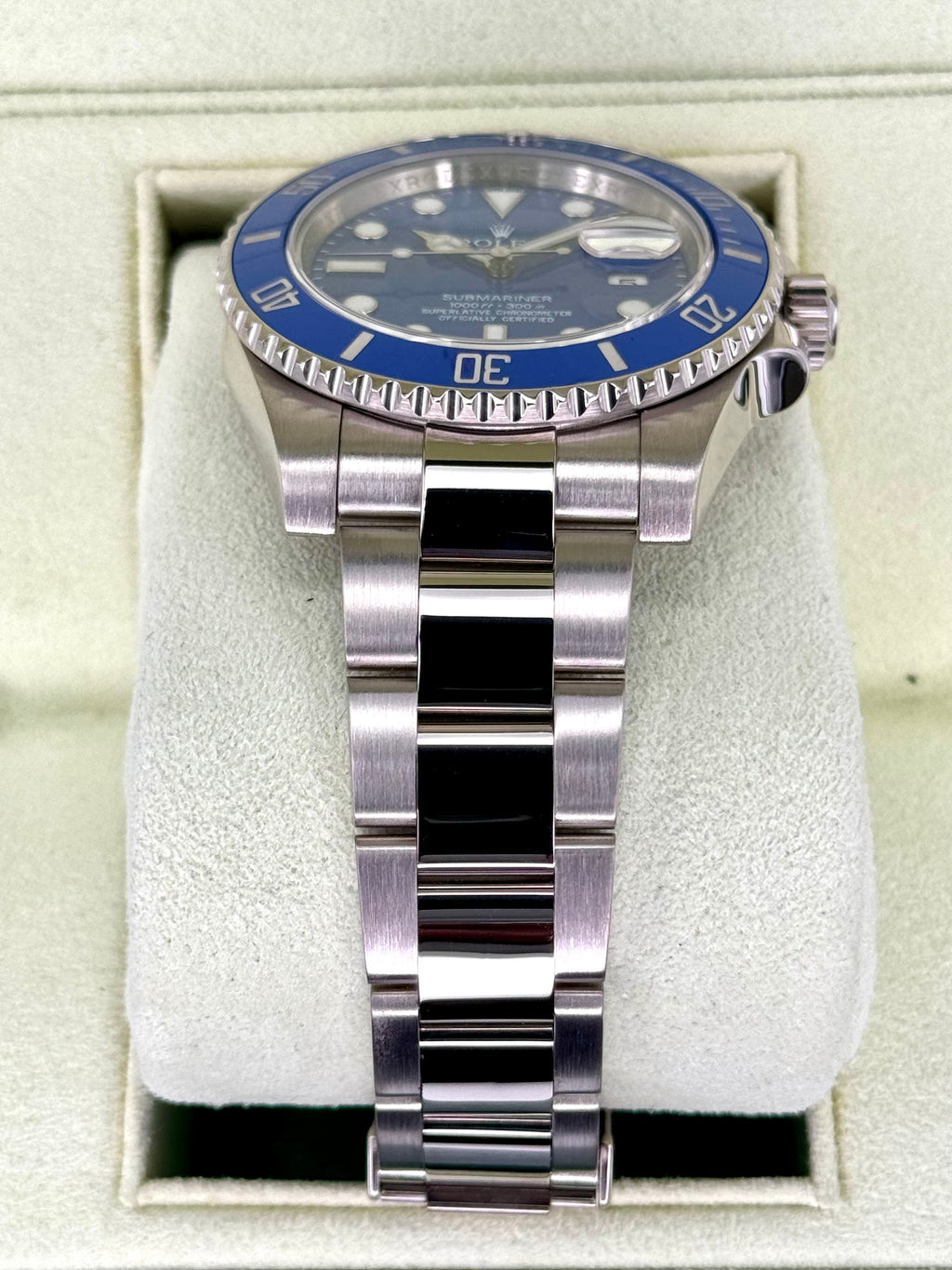 2013 Rolex Submariner "Smurf" 40mm 116619LB White Gold Blue Dial