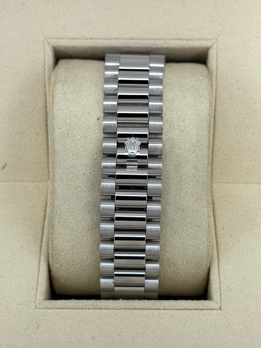 2018 Rolex Day-Date 40mm 228206 Platinum Blue Motif Dial