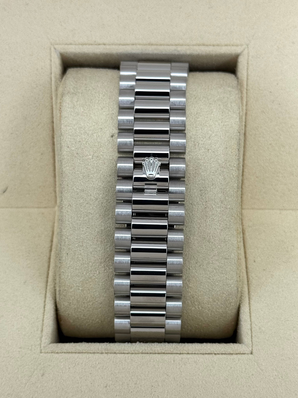 2018 Rolex Day-Date 40mm 228206 Platinum Blue Motif Dial