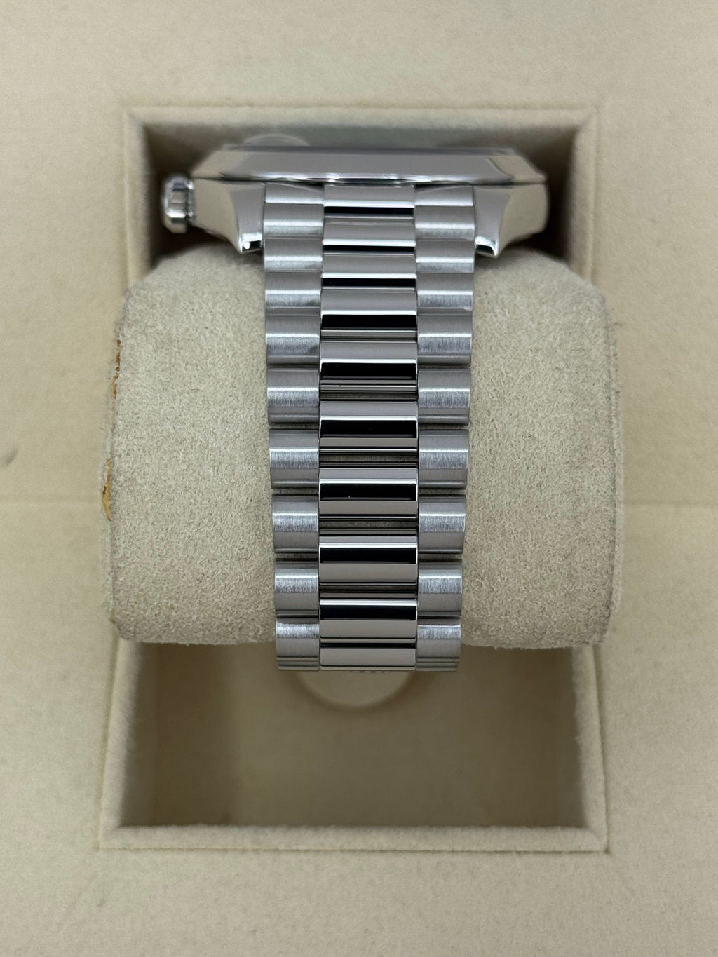 2018 Rolex Day-Date 40mm 228206 Platinum Blue Motif Dial