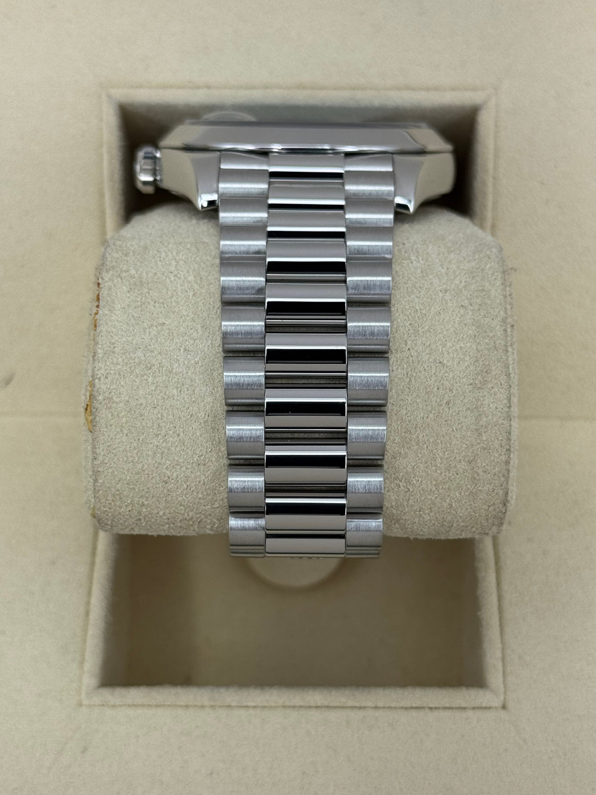 2018 Rolex Day-Date 40mm 228206 Platinum Blue Motif Dial