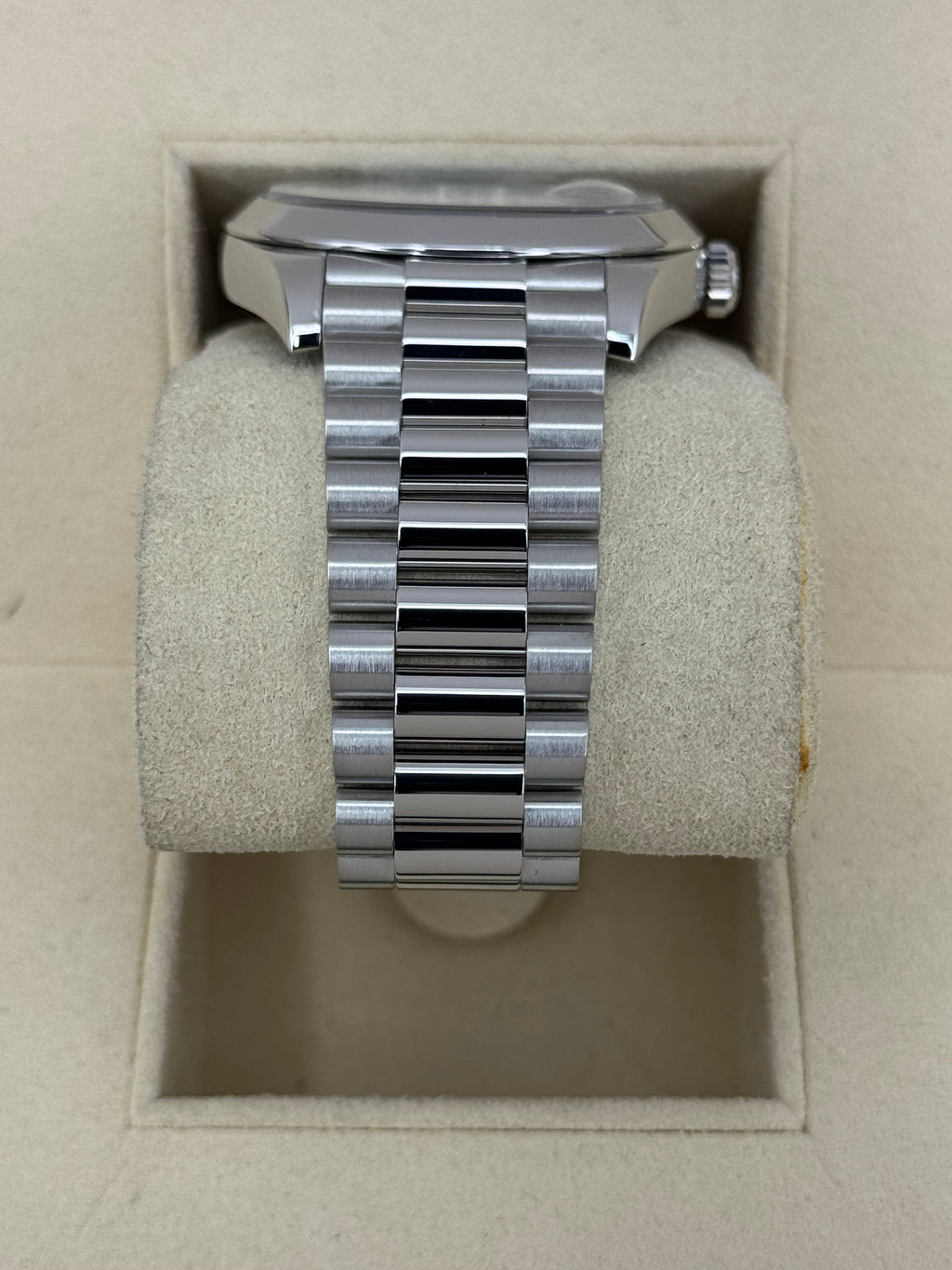 2018 Rolex Day-Date 40mm 228206 Platinum Blue Motif Dial