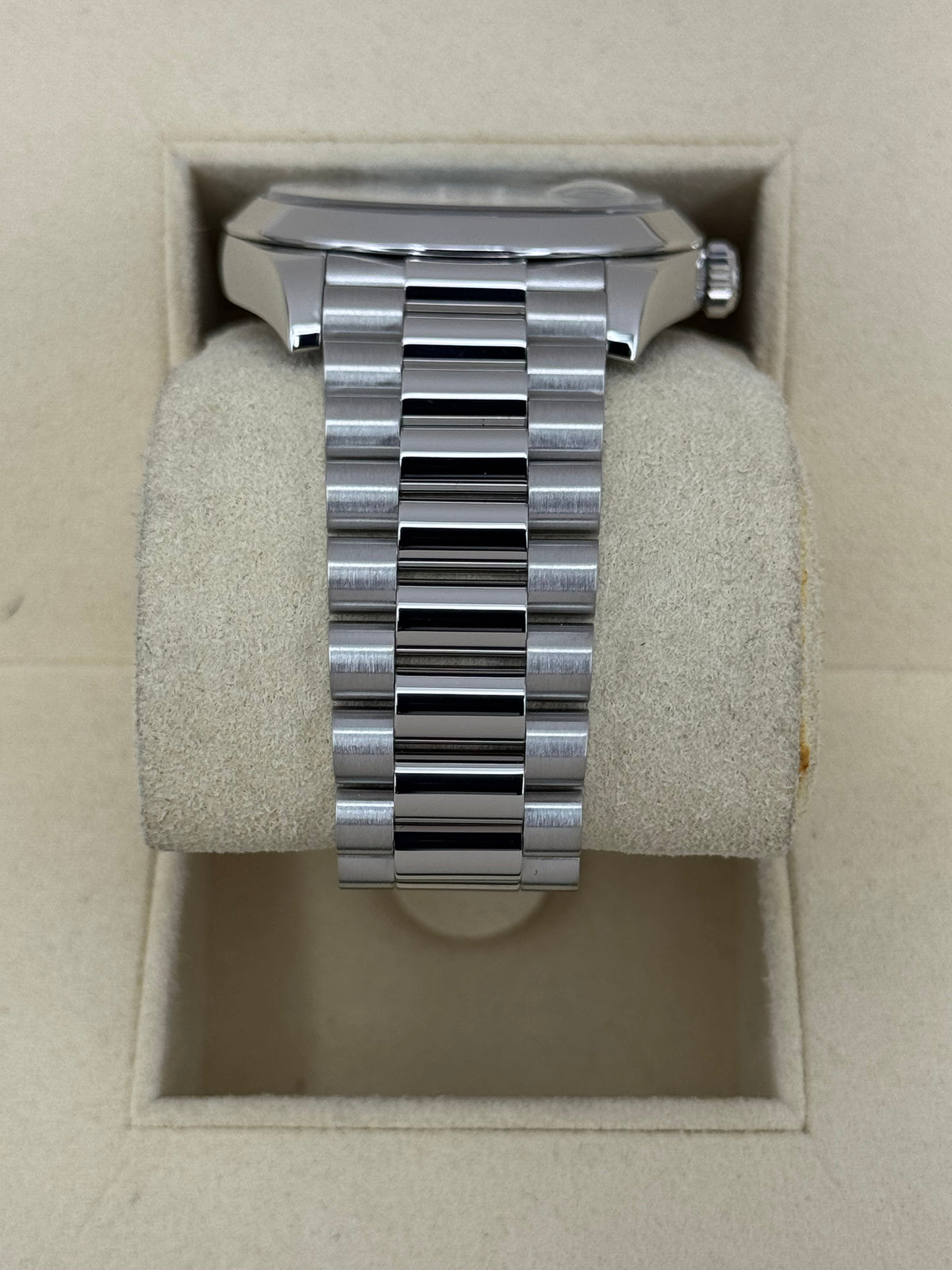 2018 Rolex Day-Date 40mm 228206 Platinum Blue Motif Dial