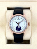 2018 Rolex Cellini Moonphase 39mm 50535 Rose Gold White Dial