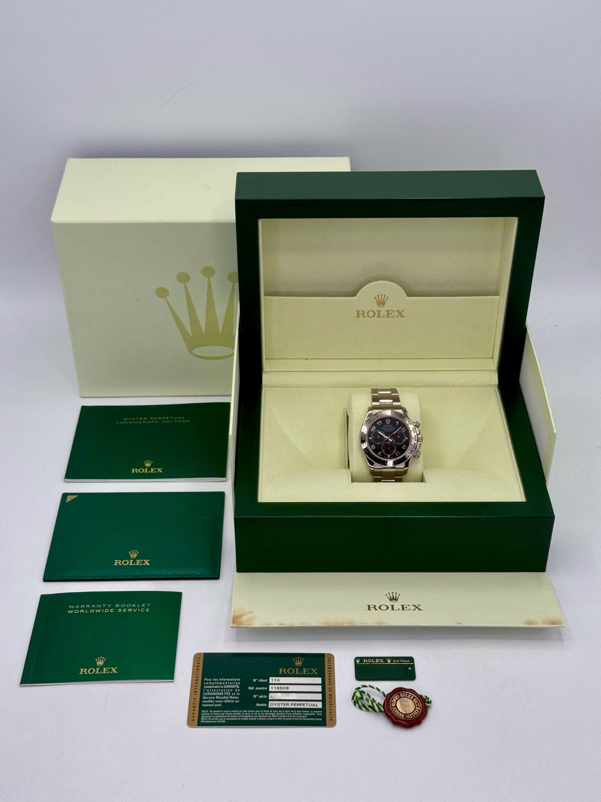 2010 Rolex Daytona 40mm 116509 White Gold Grey Arabic Racing Dial