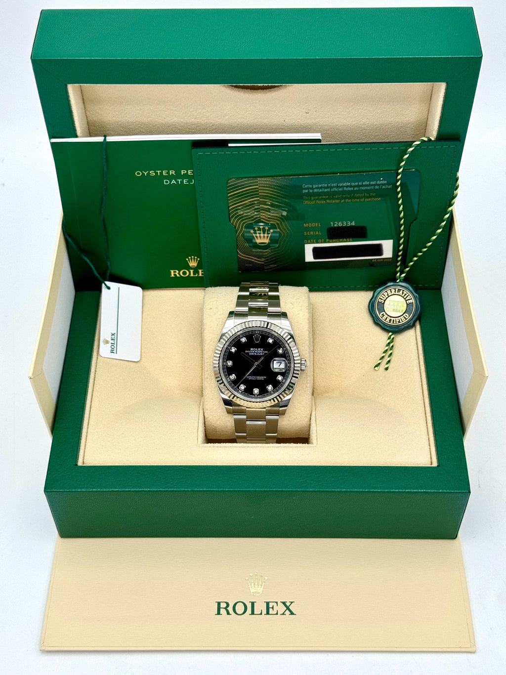NEW 2025 Rolex Datejust 41mm 126334 Oyster Black Diamond Dial