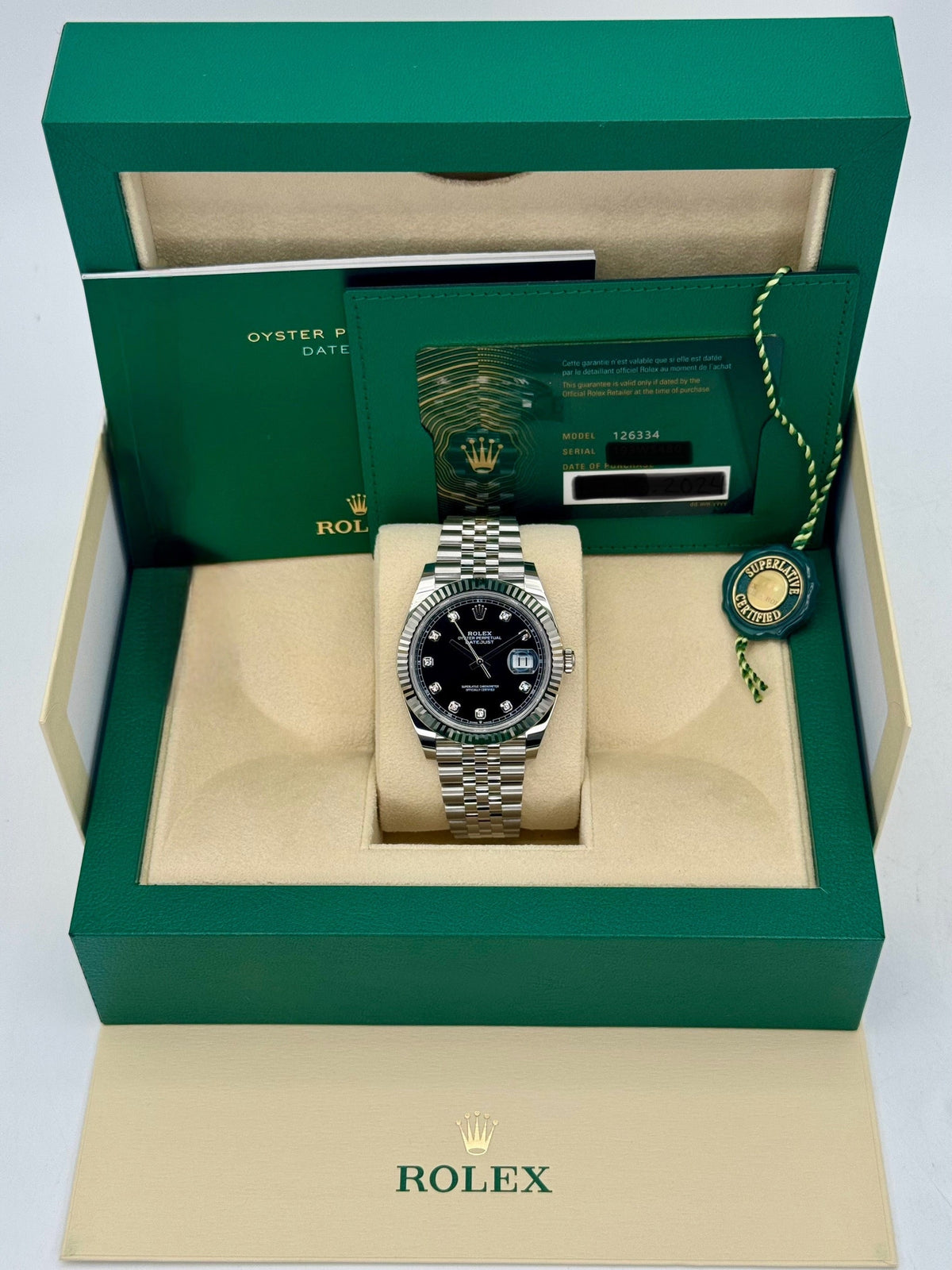 NEW 2025 Rolex Datejust 41mm 126334 Jubilee Black Diamond Dial