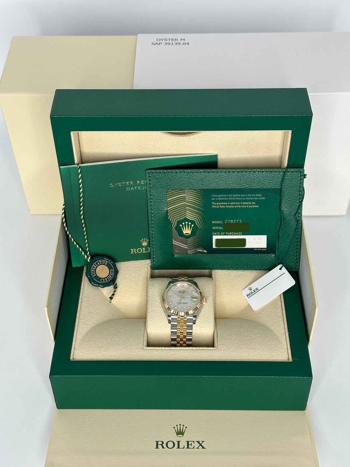 NEW 2023 Rolex Datejust 31mm 278273 Two-Tone Jubilee MOP Diamond Dial