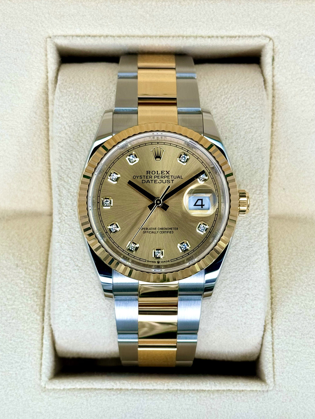 NEW 2025 Rolex Datejust 36mm 126233 Two-Tone Champagne Diamond Dial