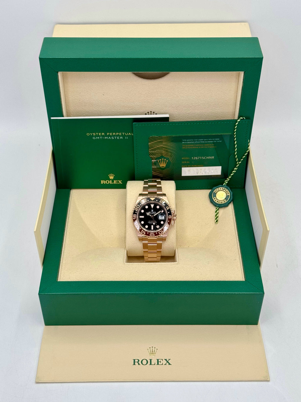 2024 Rolex GMT-Master II "Rootbeer" 40mm 126715CHNR Rose Gold
