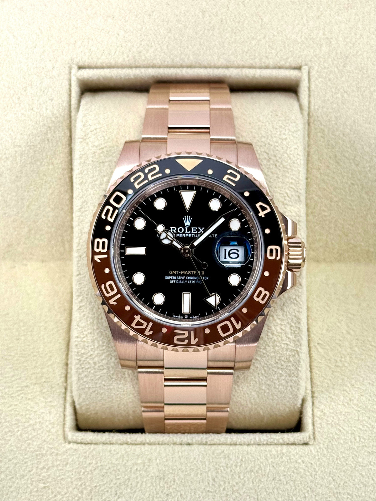 2024 Rolex GMT-Master II "Rootbeer" 40mm 126715CHNR Rose Gold
