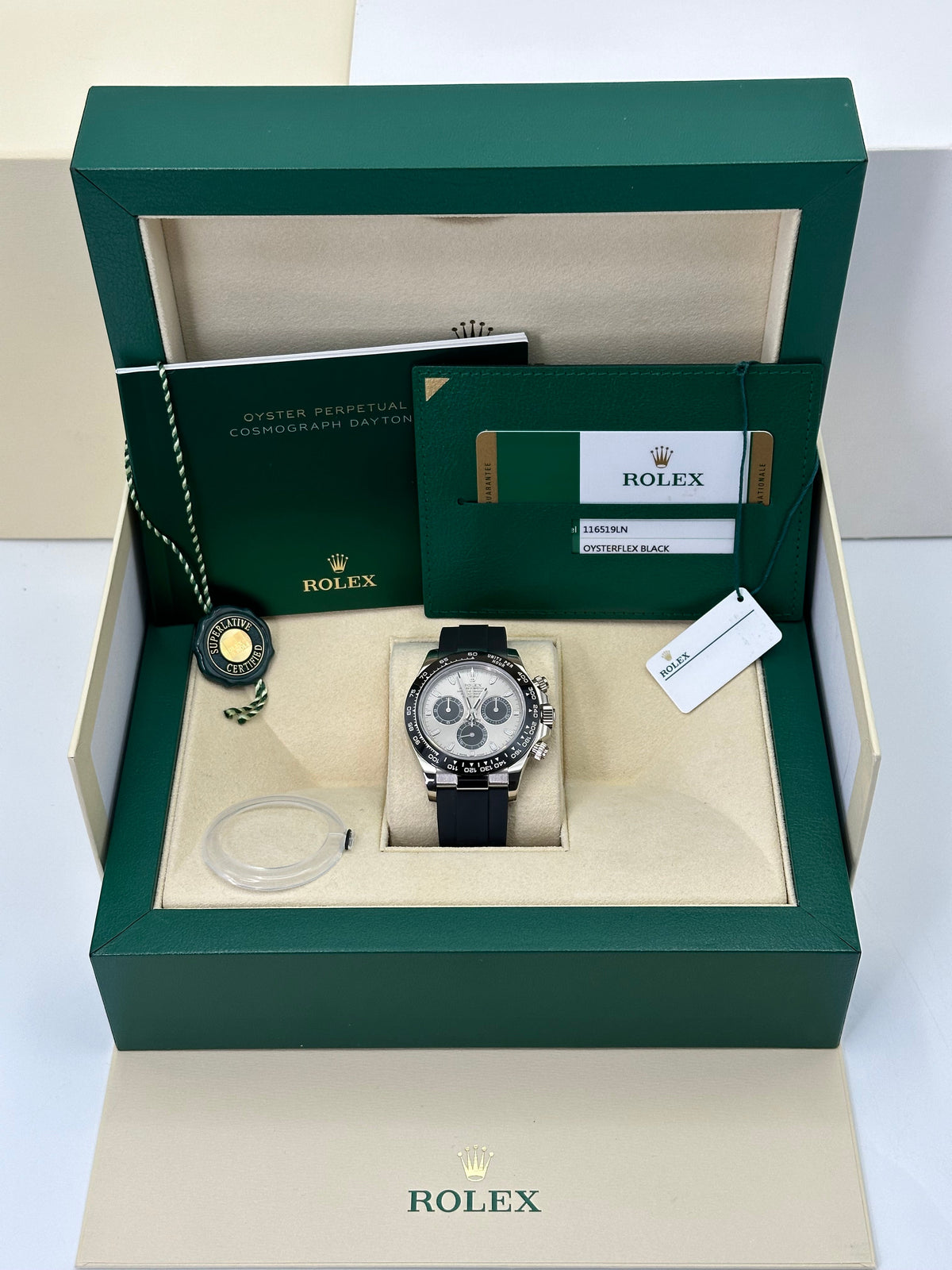 2018 Rolex Daytona 40mm 116519LN White Gold Oysterflex Grey Ghost Dial