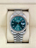 2024 Rolex Datejust 41mm 126334 Stainless Steel Jubilee Mint Green Dial