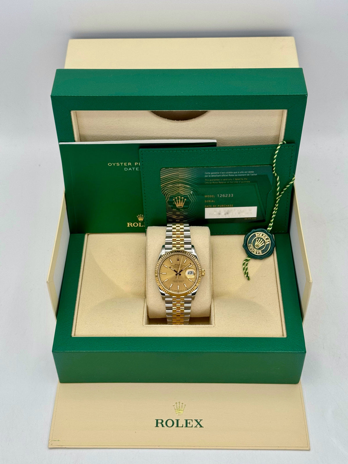 NEW 2025 Rolex Datejust 36mm 126233 Two-Tone Champagne Dial