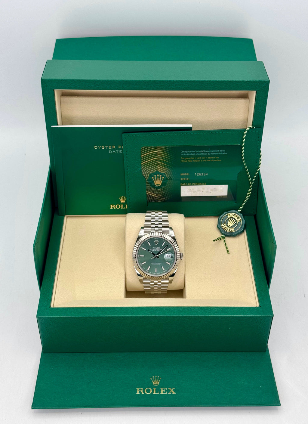 NEW 2025 Rolex Datejust 41mm 126334 Jubilee Green Dial