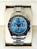 NEW Rolex Daytona 40mm 116506 Platinum Ice Blue Diamond Baguette Dial
