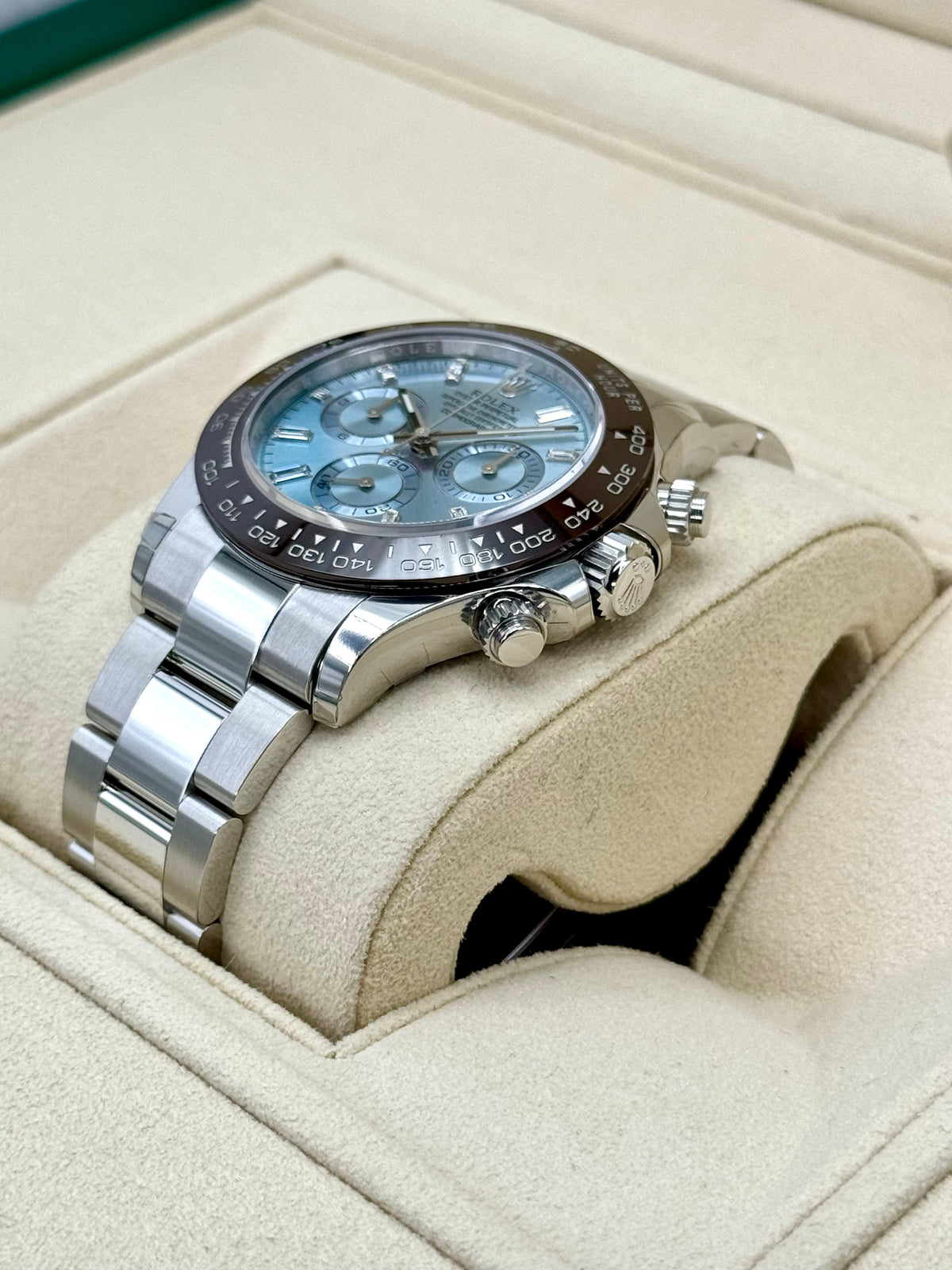 NEW Rolex Daytona 40mm 116506 Platinum Ice Blue Diamond Baguette Dial
