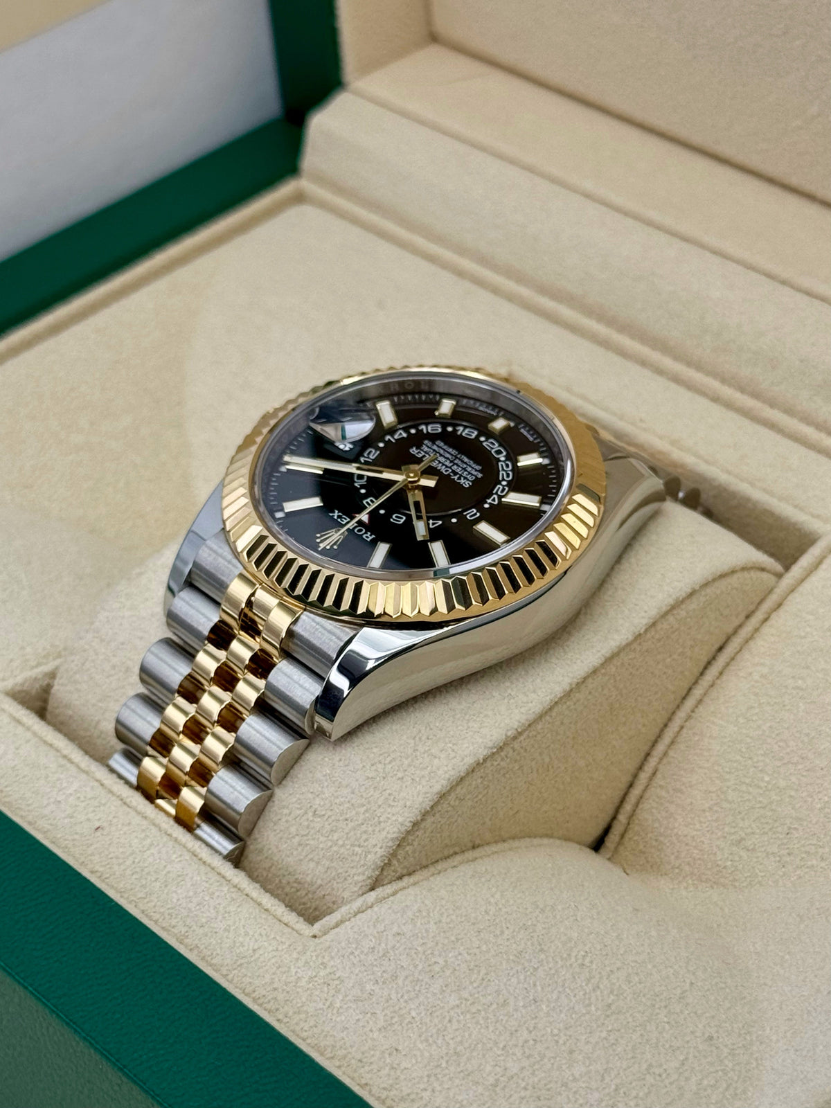 2022 Rolex Sky-Dweller 42mm 326933 Two-Tone Jubilee Black Dial