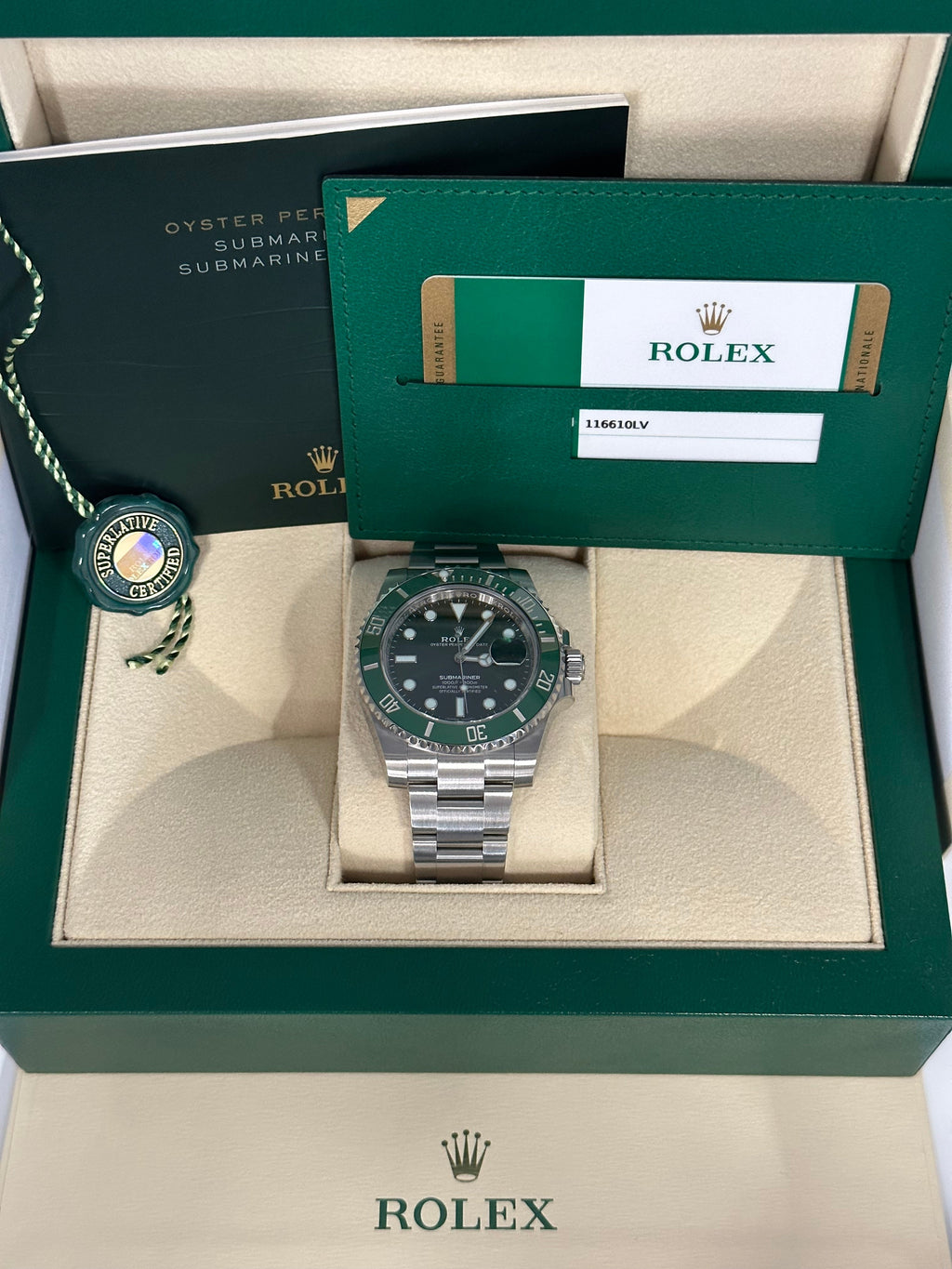 2020 Rolex Submariner "Hulk" 40mm 116610LV Green Dial