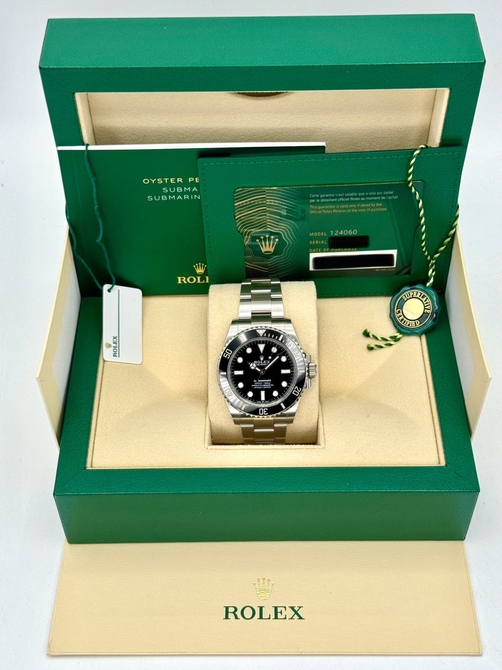 2022 Rolex Submariner 41mm 124060 Stainless Steel Black Dial