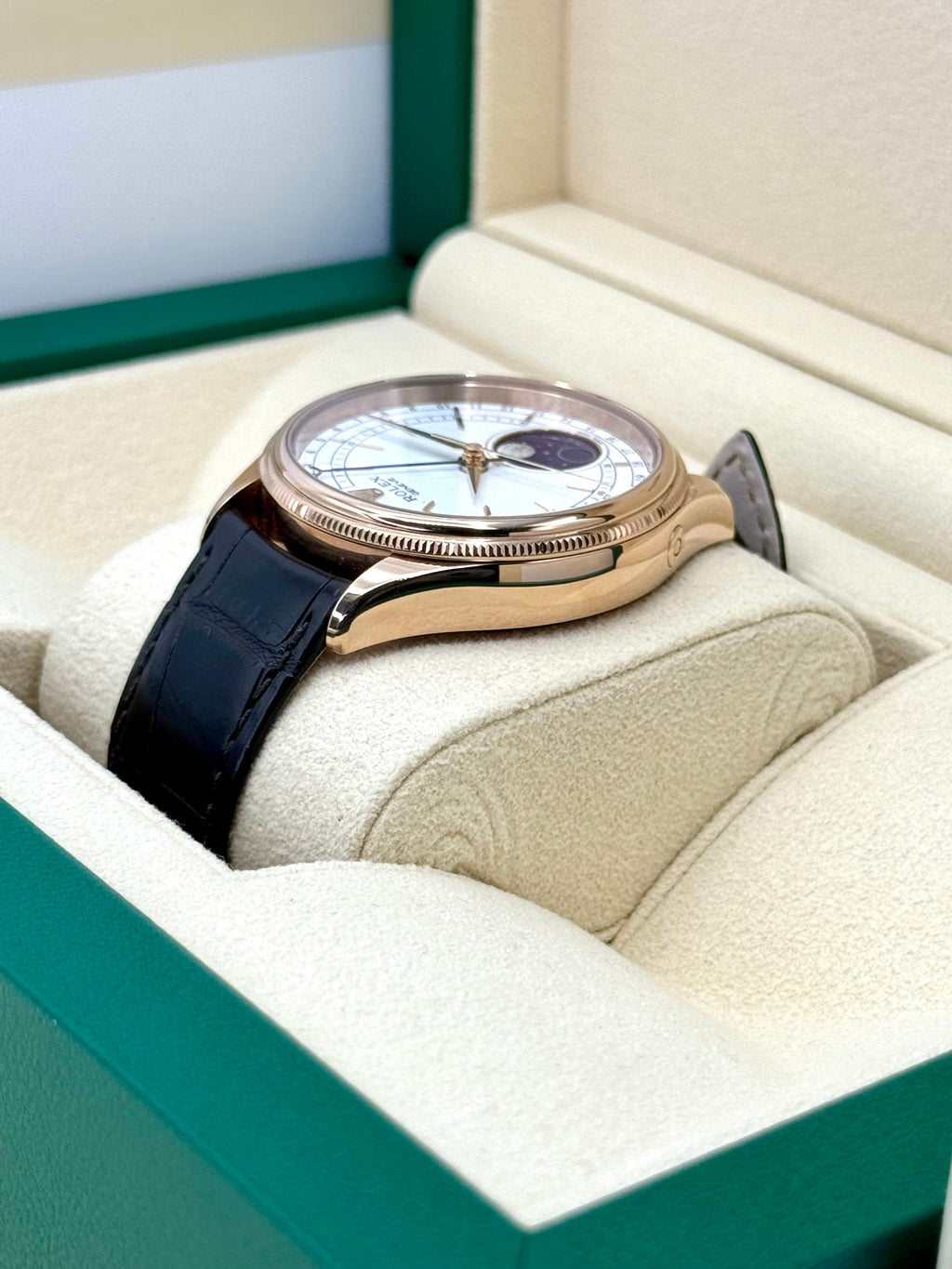 2020 Rolex Cellini Moonphase 39mm 50535 Rose Gold White Dial