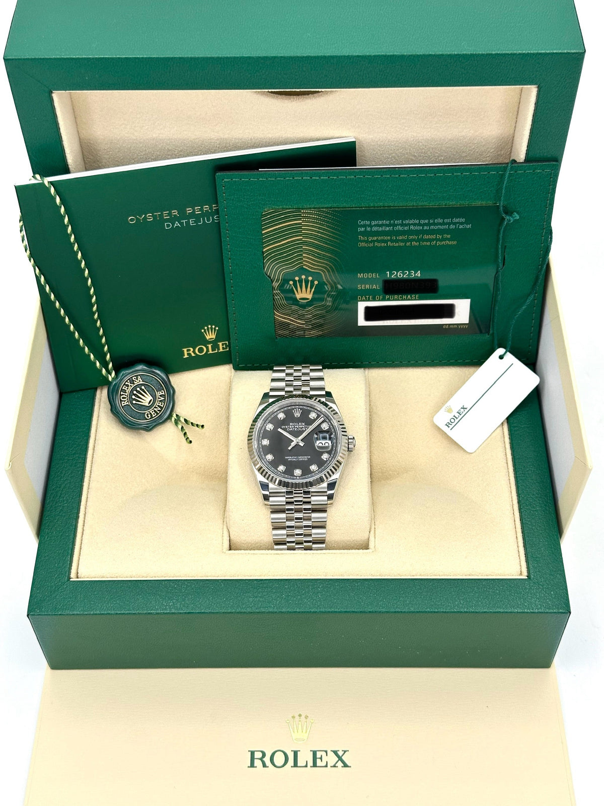 NEW 2025 Rolex Datejust 36mm 126234 Jubilee Black Diamond Dial