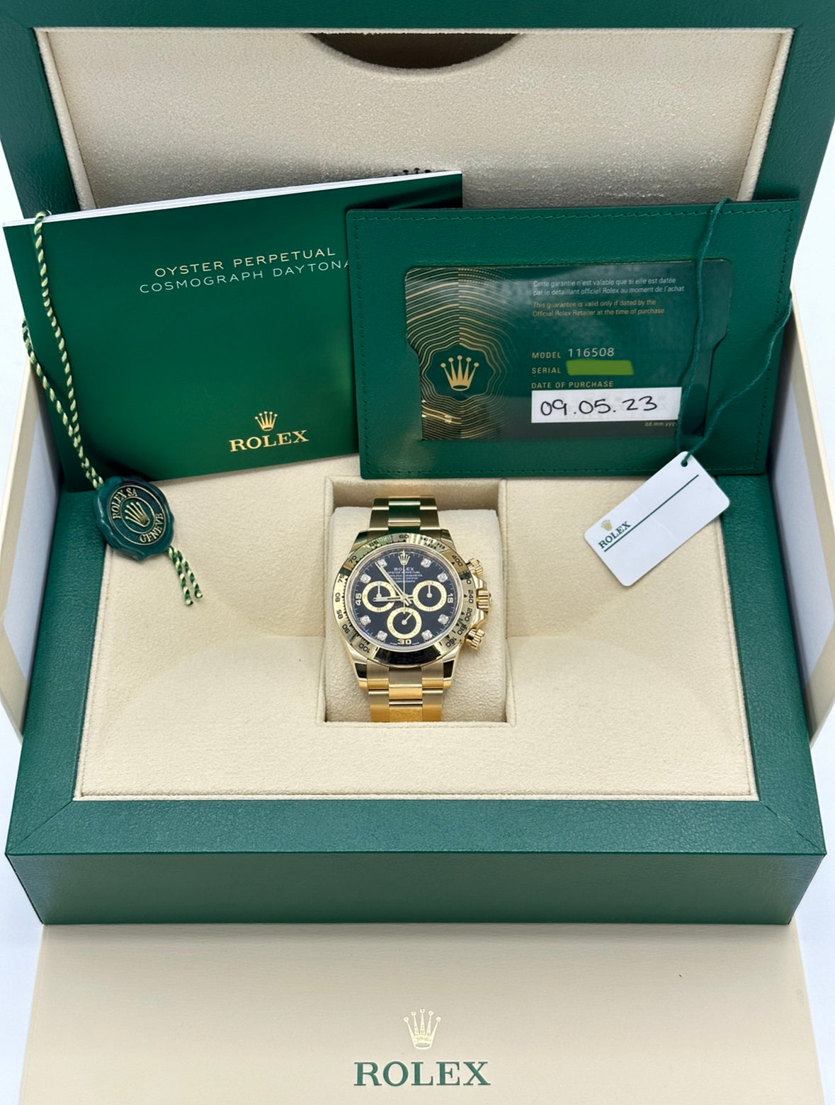 2023 Rolex Daytona 40mm 116508 Black Diamond Dial