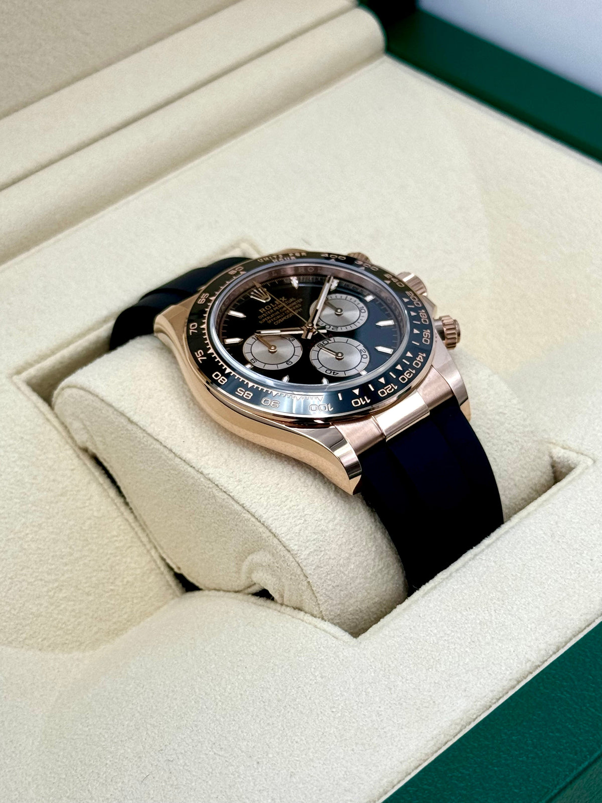 NEW 2025 Rolex Daytona 40mm 126515LN Rose Gold Oysterflex Black Dial