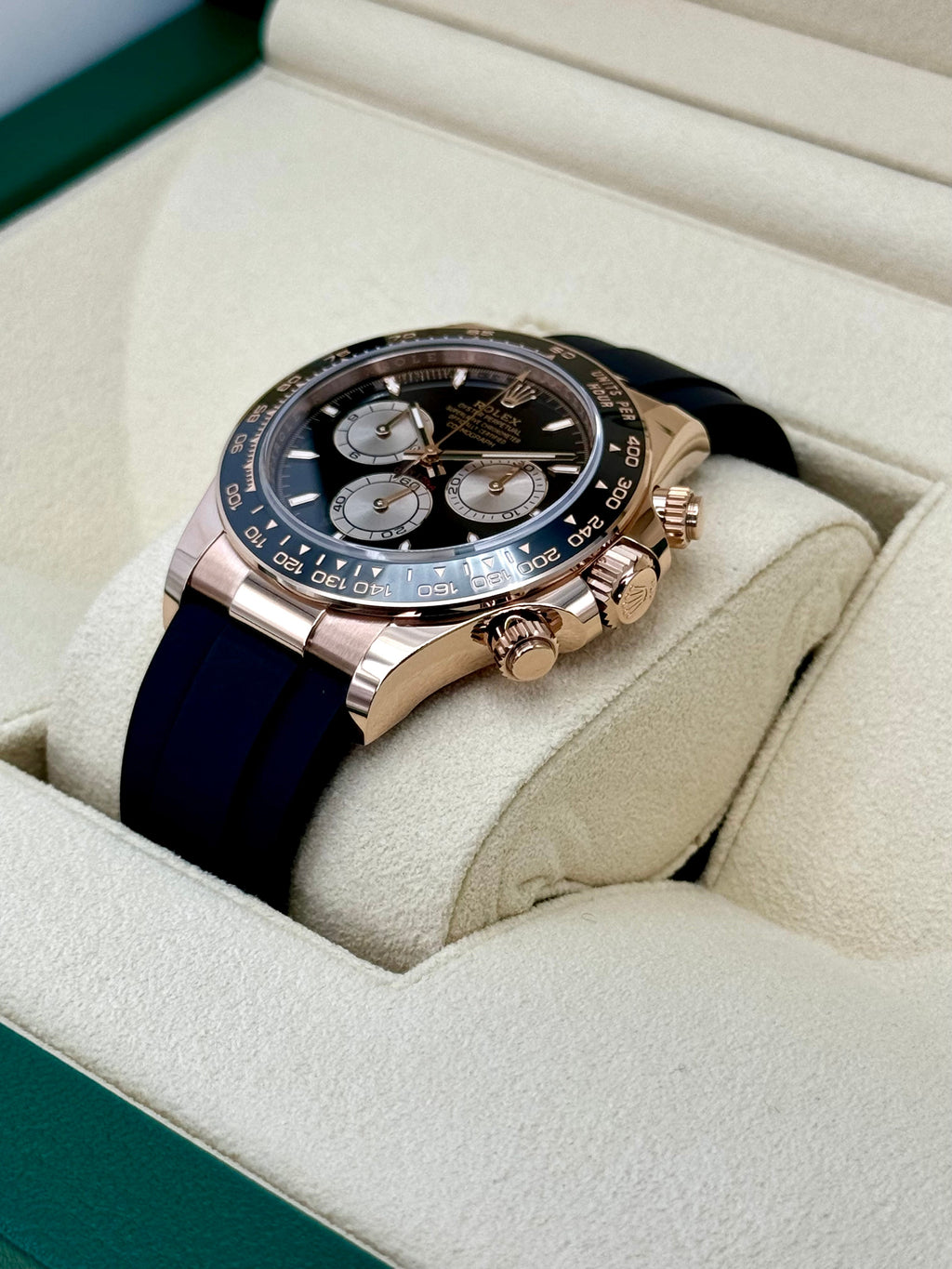 NEW 2025 Rolex Daytona 40mm 126515LN Rose Gold Oysterflex Black Dial