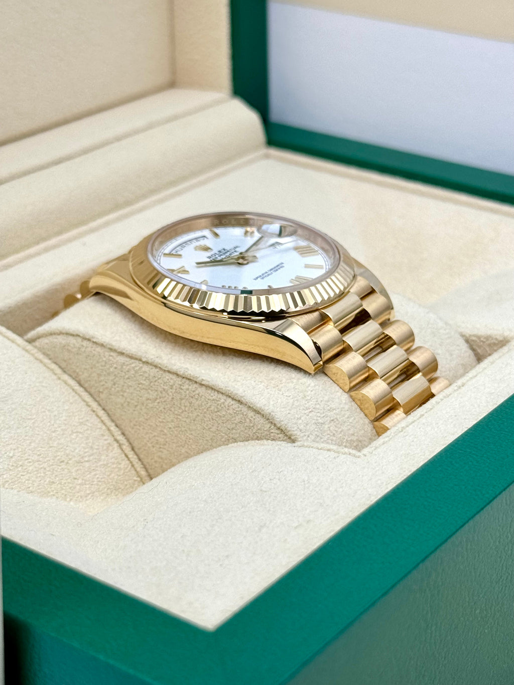 2022 Rolex Day-Date 40mm 228238 Presidential White Dial