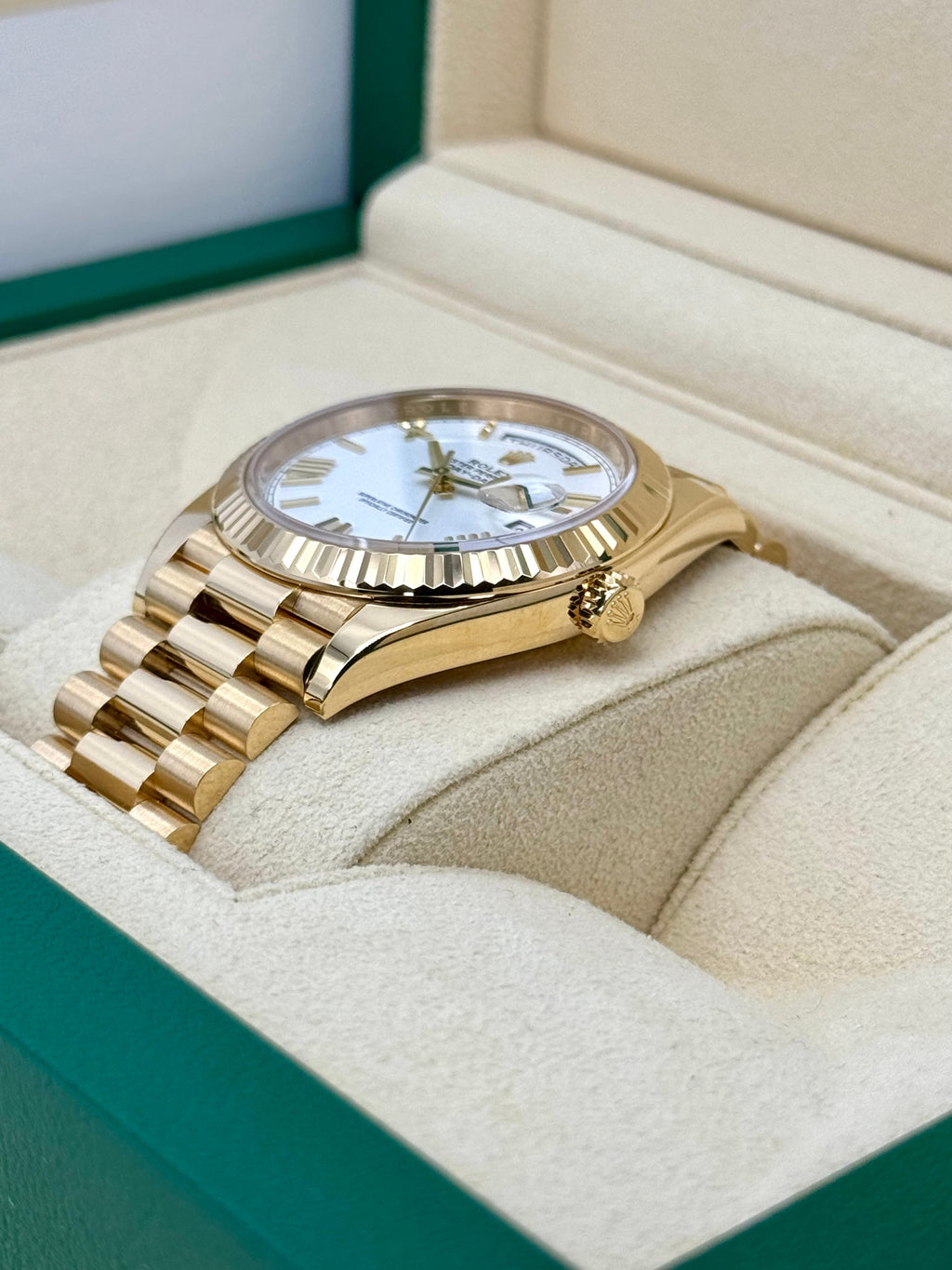 2022 Rolex Day-Date 40mm 228238 Presidential White Dial