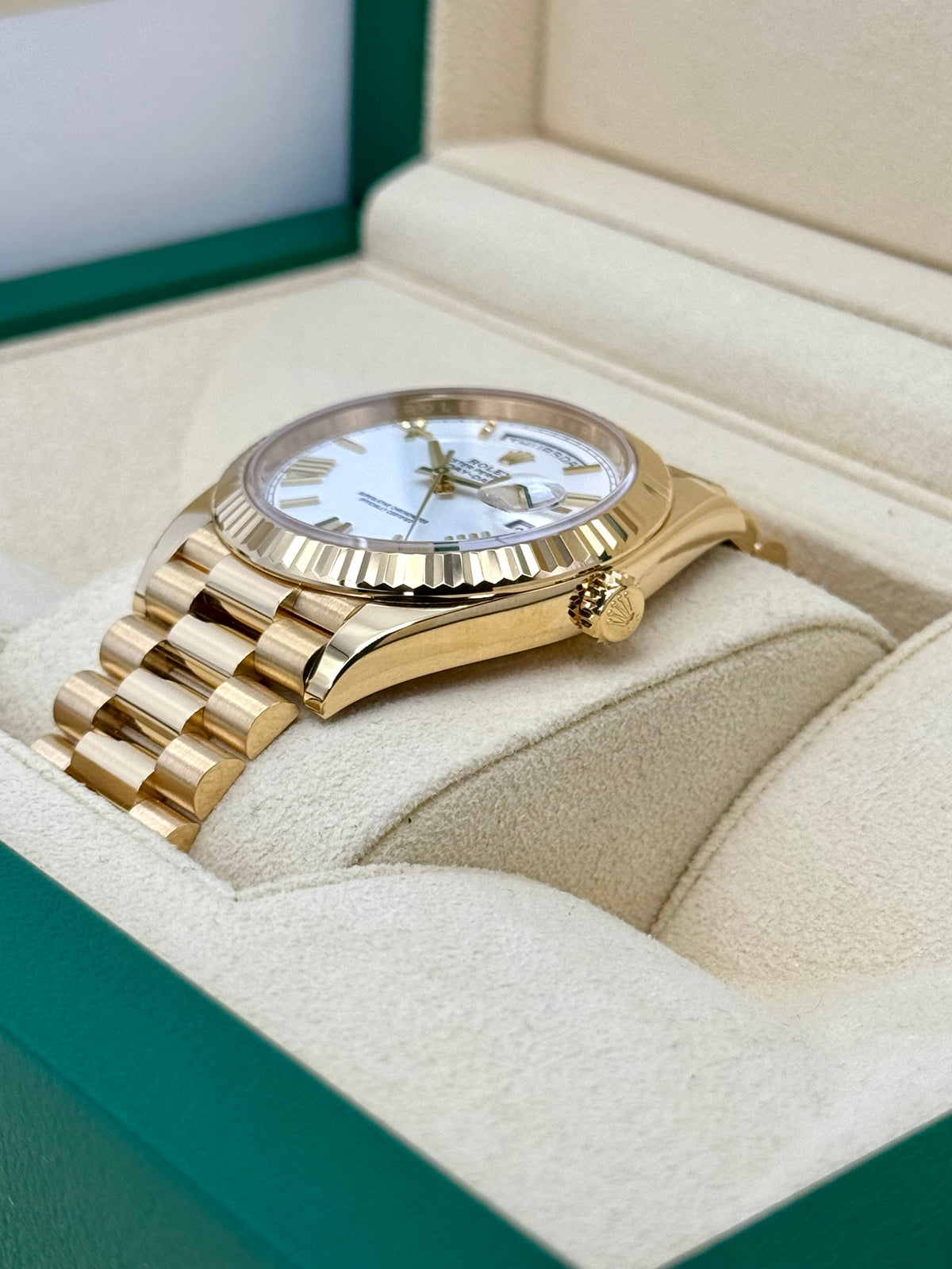 2022 Rolex Day-Date 40mm 228238 Presidential White Dial