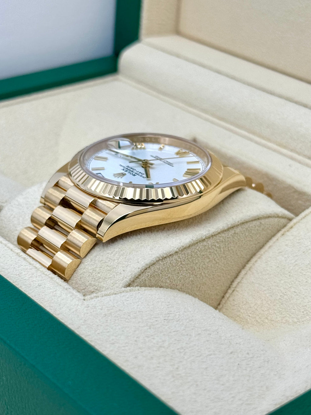 2022 Rolex Day-Date 40mm 228238 Presidential White Dial