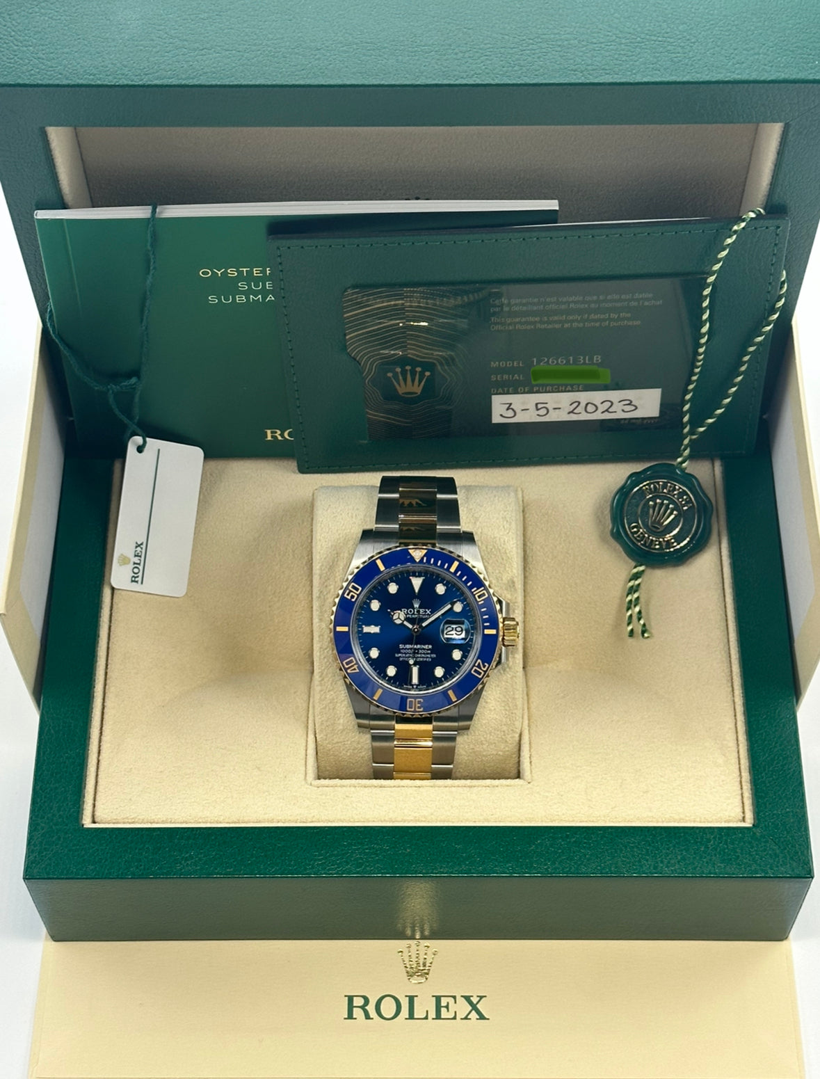 2023 Rolex Submariner “Bluesy” 41mm 126613LB Two-Tone Blue Dial