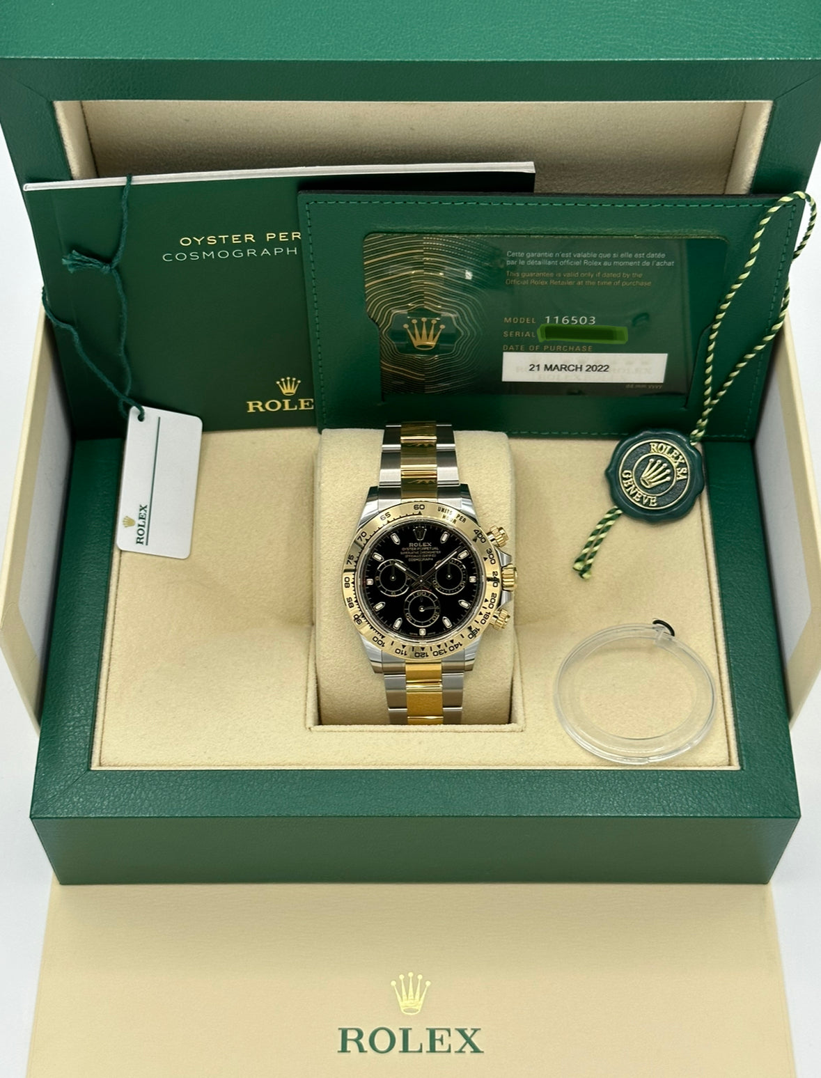 2022 Rolex Daytona 40mm 116503 Two-Tone Black Dial