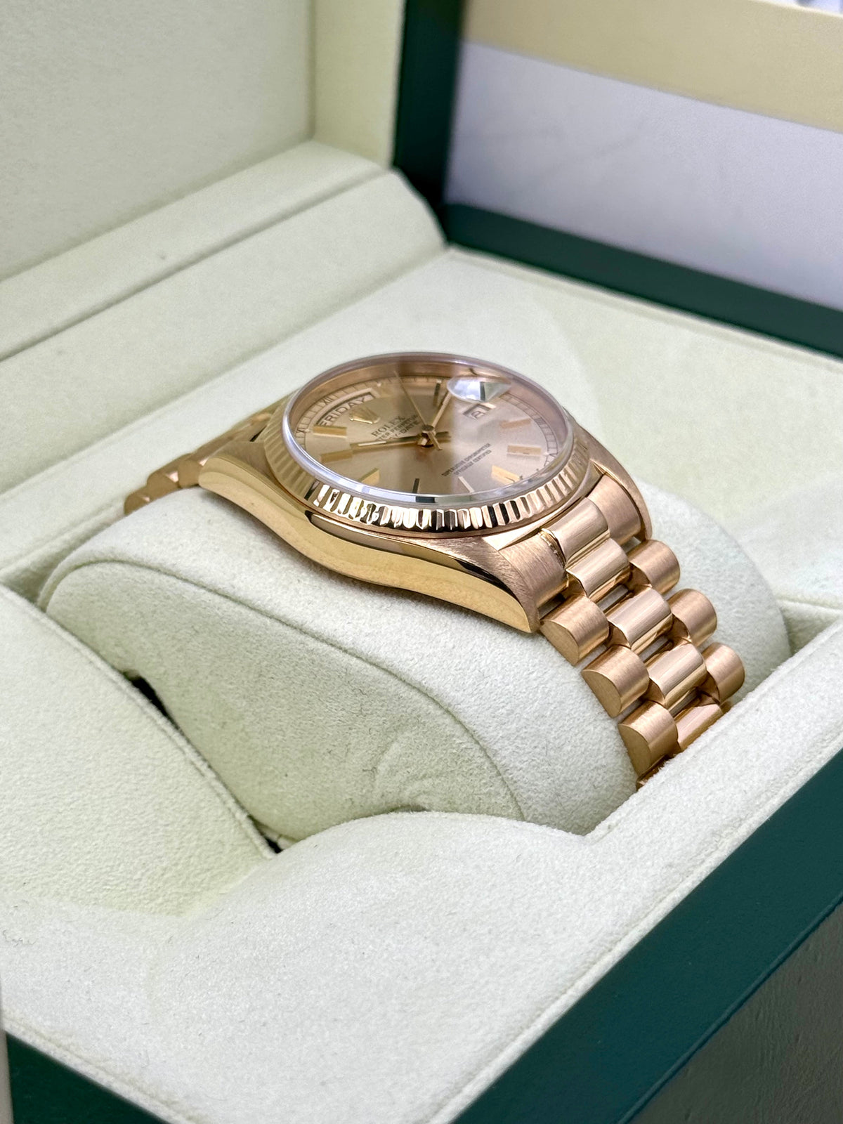 1985 Rolex Day-Date 36mm 18038 Presidential Champagne Dial