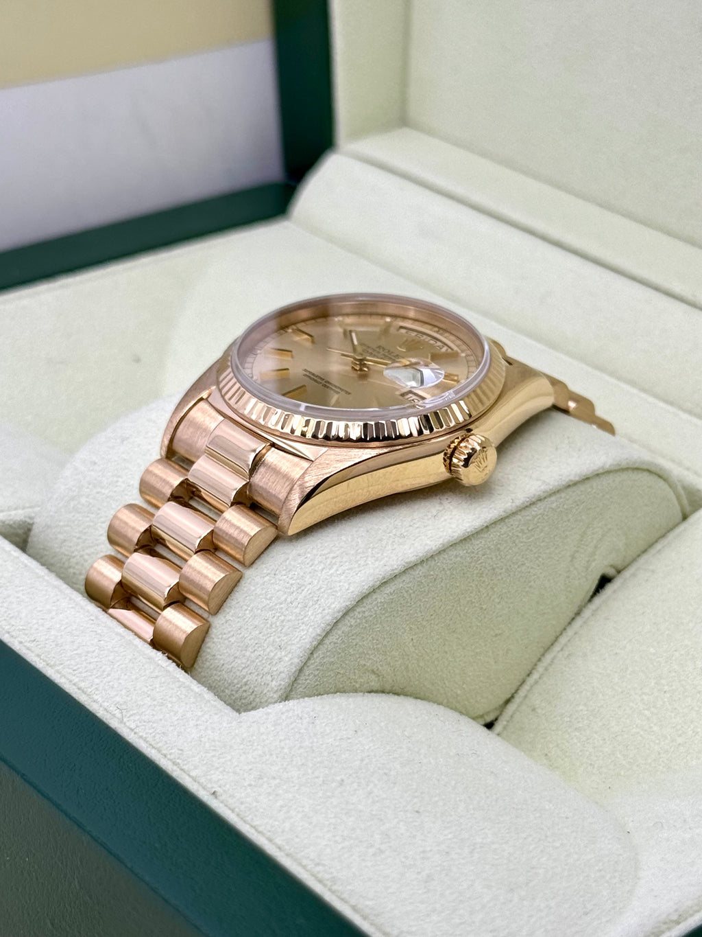 1985 Rolex Day-Date 36mm 18038 Presidential Champagne Dial