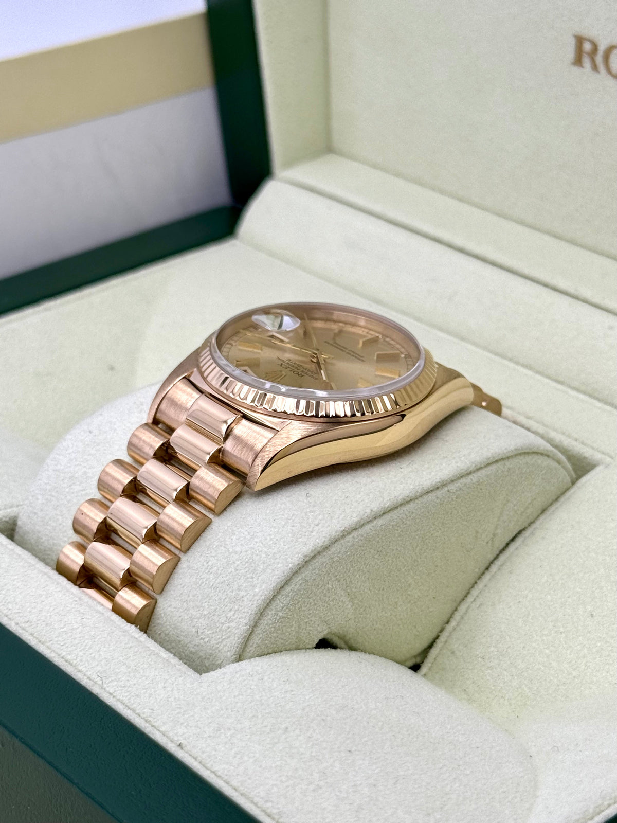 1985 Rolex Day-Date 36mm 18038 Presidential Champagne Dial