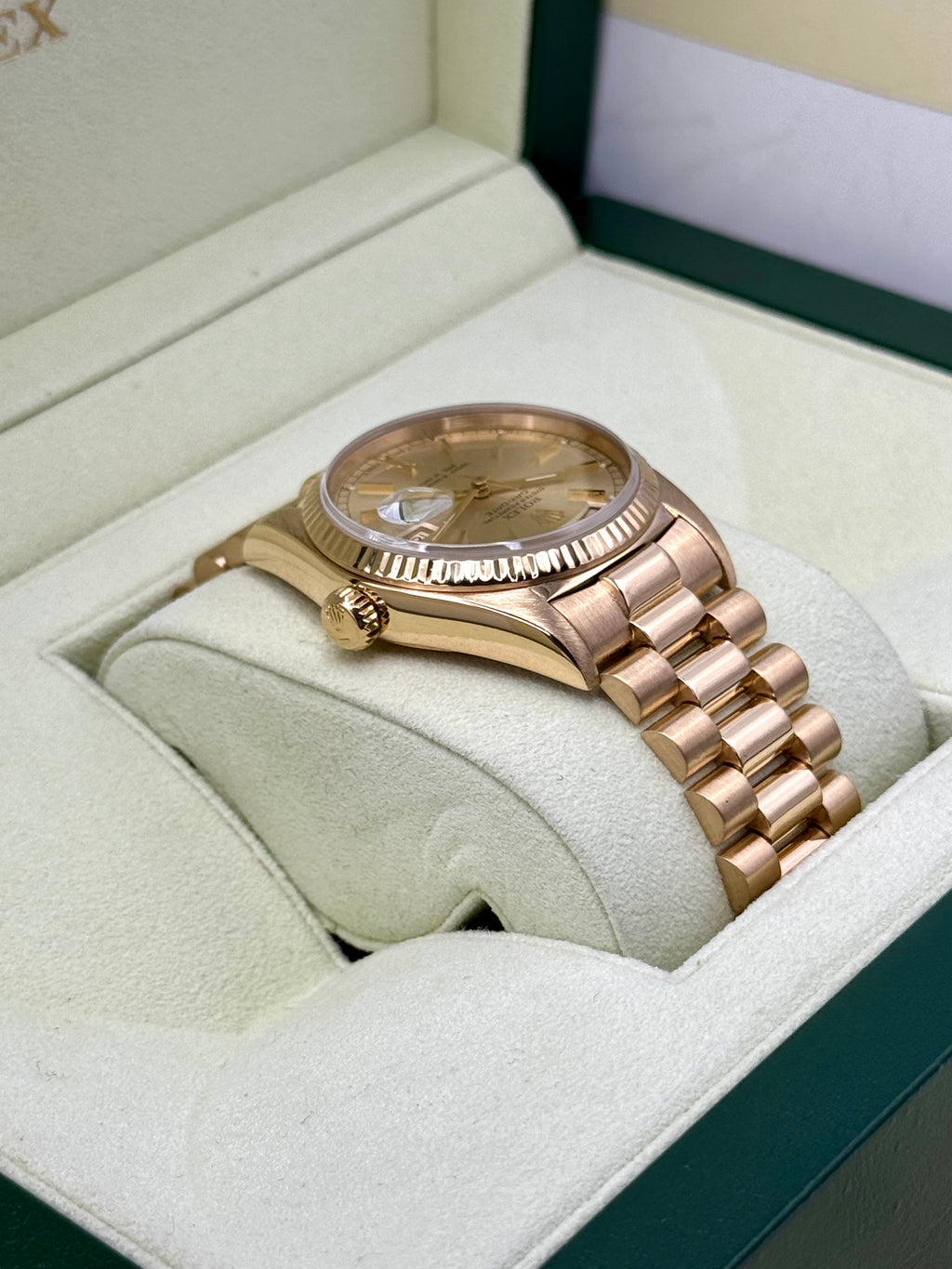 1985 Rolex Day-Date 36mm 18038 Presidential Champagne Dial
