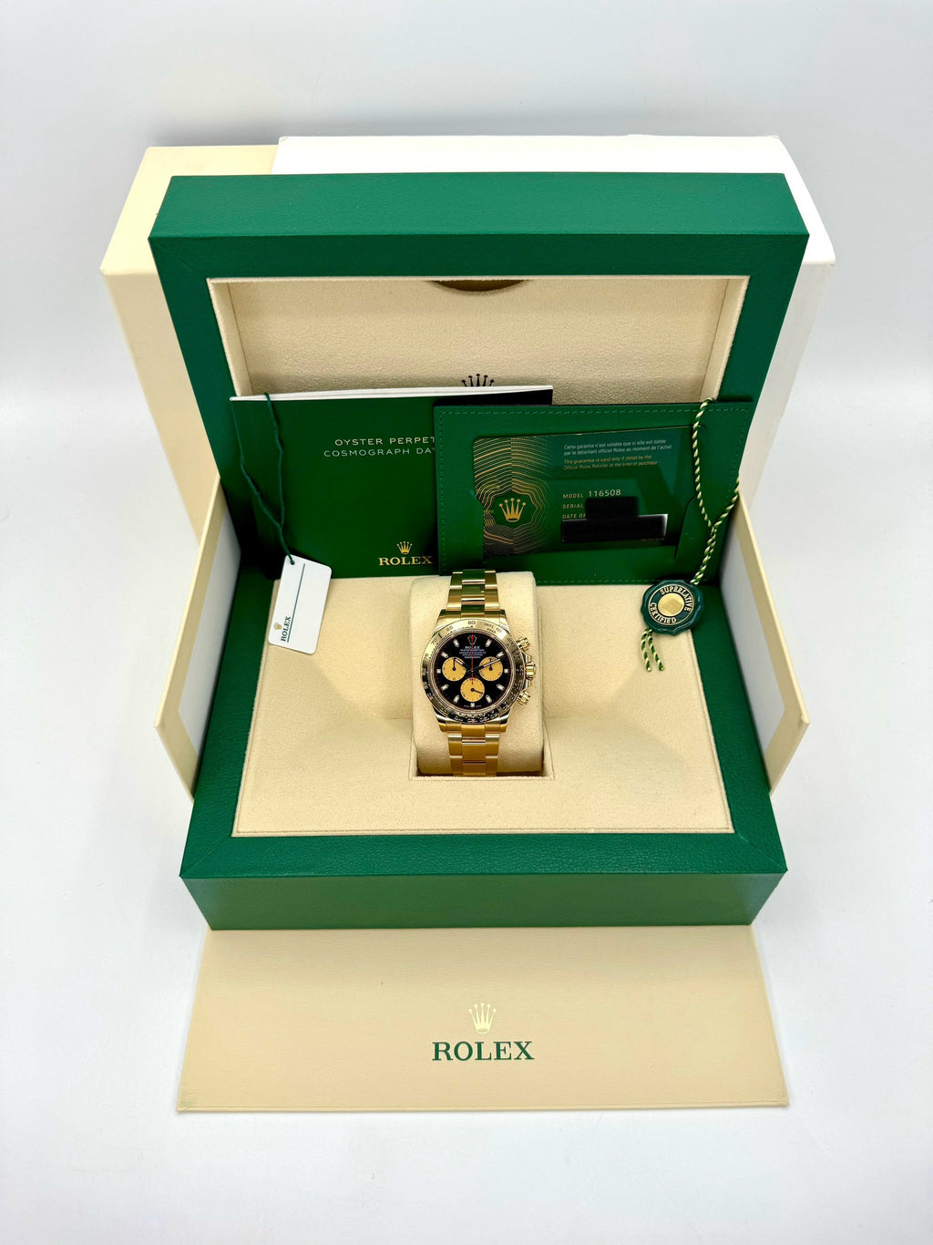 2023 Rolex Daytona "Paul Newman" 40mm 116508 Yellow Gold Black Dial