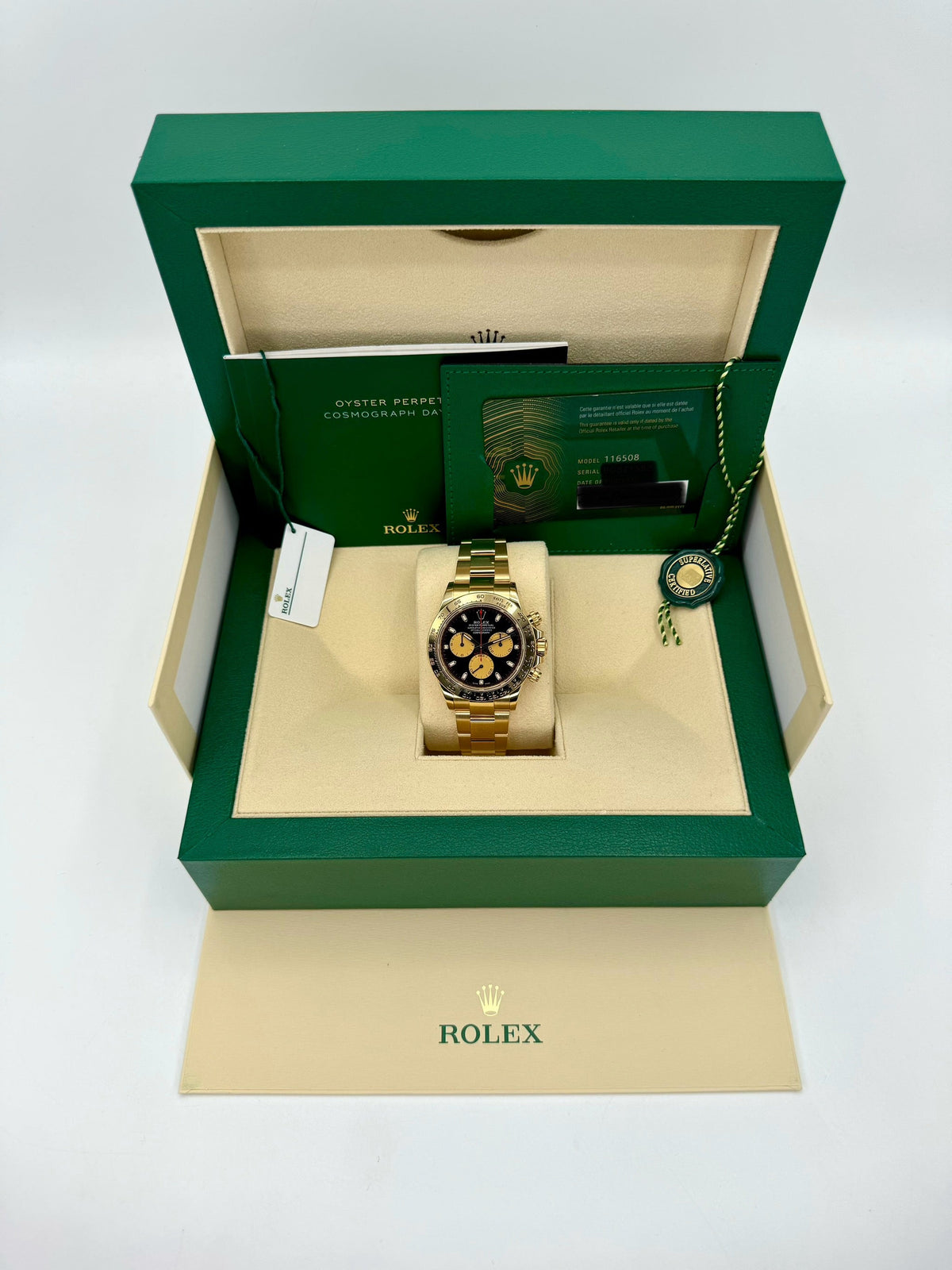 2023 Rolex Daytona "Paul Newman" 40mm 116508 Yellow Gold Black Dial