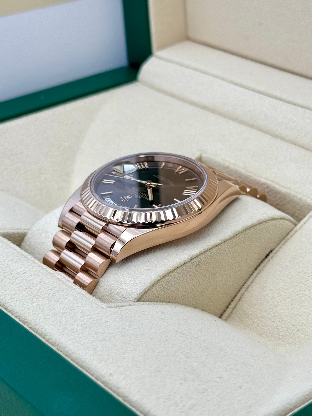 2024 Rolex Day-Date 40mm 228235 Rose Gold Chocolate Dial