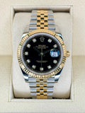 2023 Rolex Datejust 41mm 126333 Two-Tone Jubilee Black Diamond Dial
