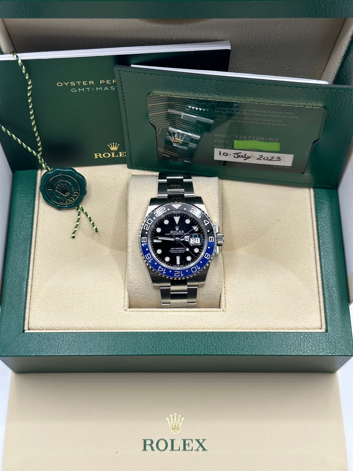 New 2023 Rolex GMT-Master II "Batman" 40mm 126710BLNR Oyster