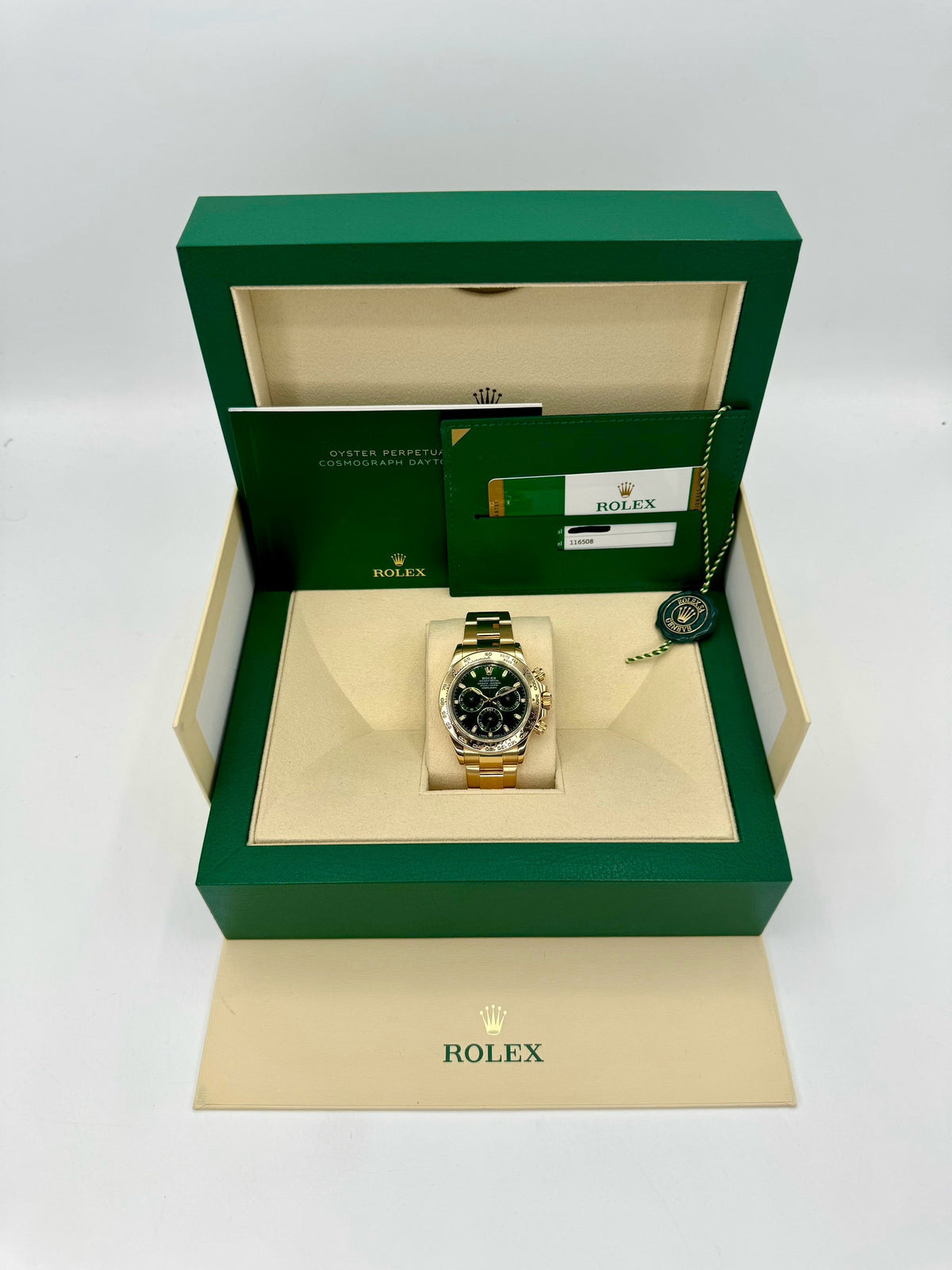 2020 Rolex Daytona "John Mayer" 40mm 116508 Yellow Gold Green Dial