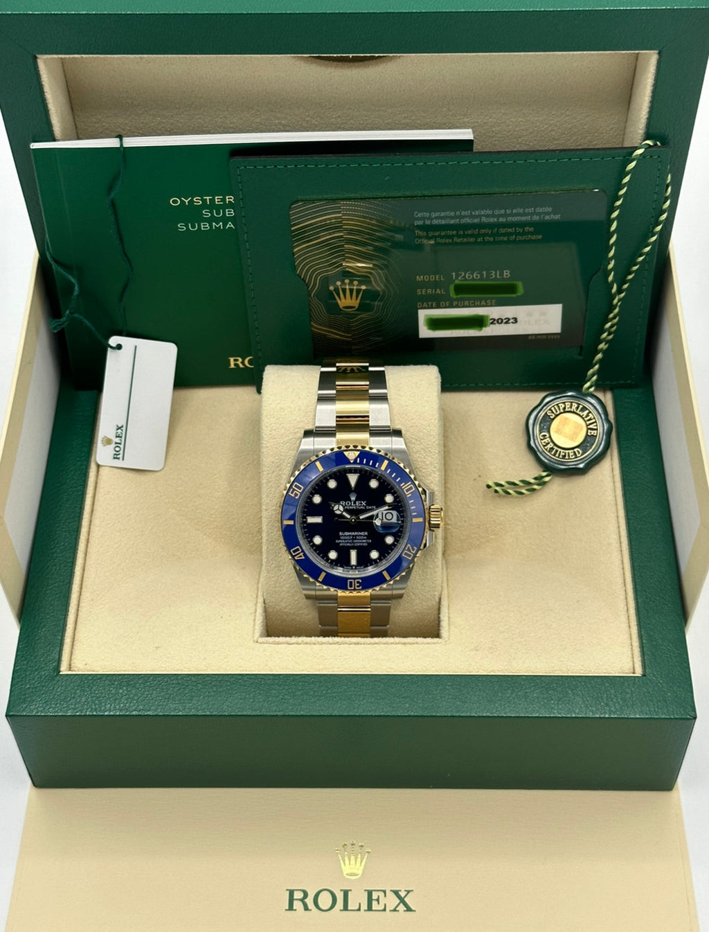 NEW 2023 Rolex Submariner "Bluesy" 126613LB Two-Tone Blue Dial