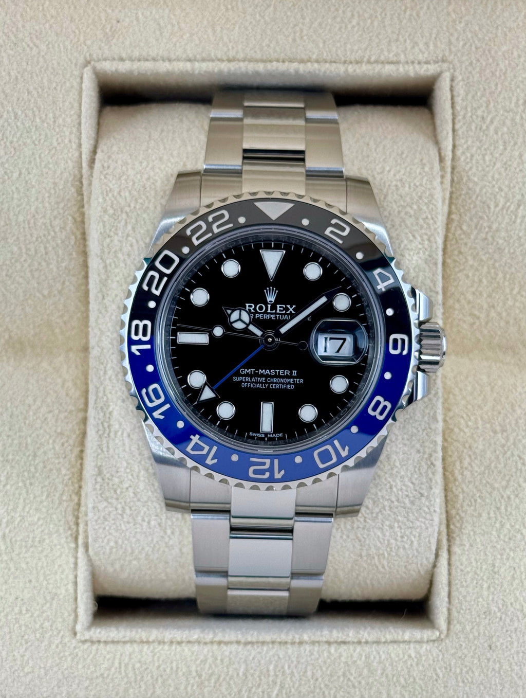 2016 Rolex GMT-Master II "Batman" 40mm 116710BLNR Oyster