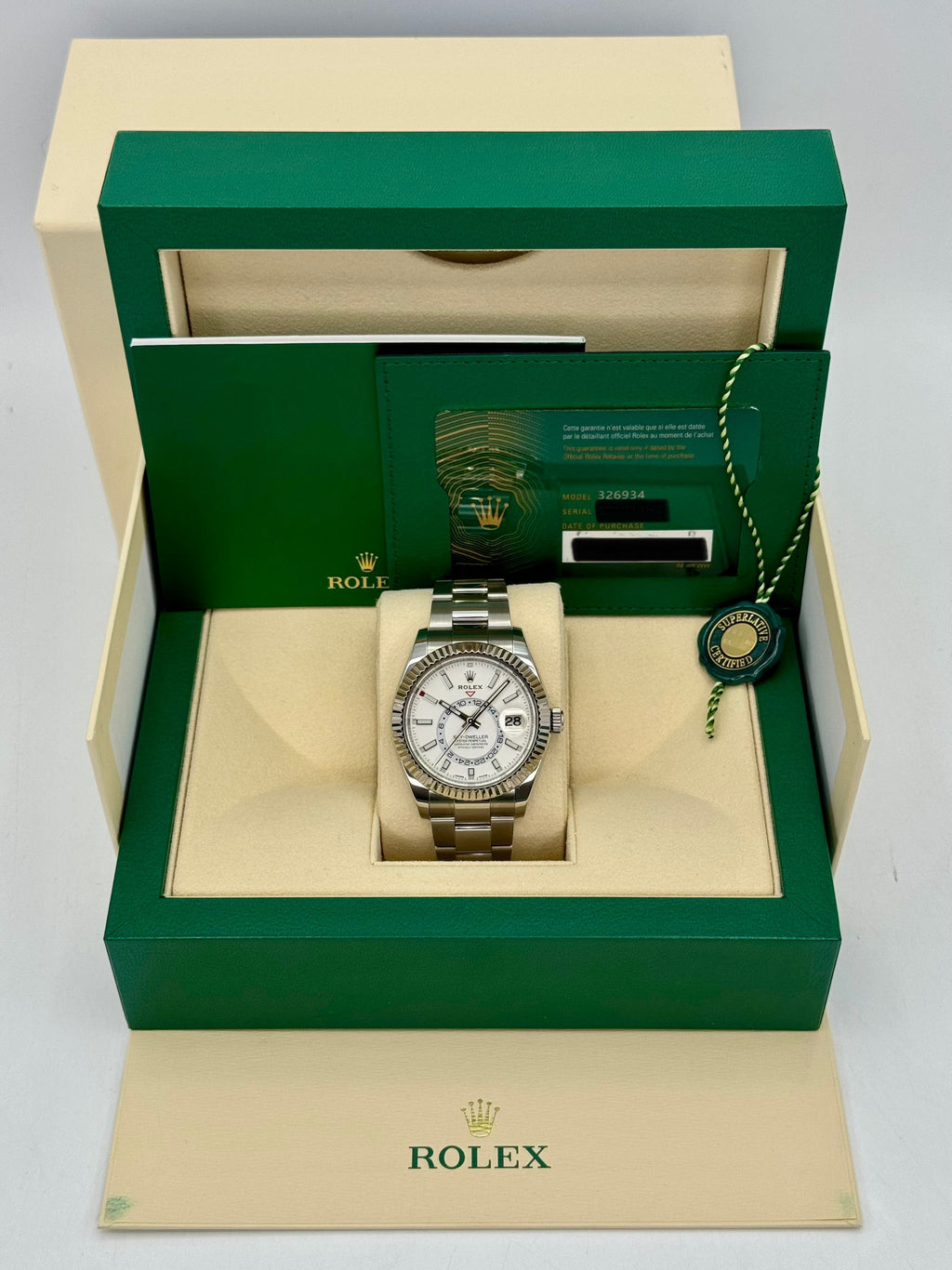 2023 Rolex Sky-Dweller 42mm 326934 Stainless Steel Oyster White Dial