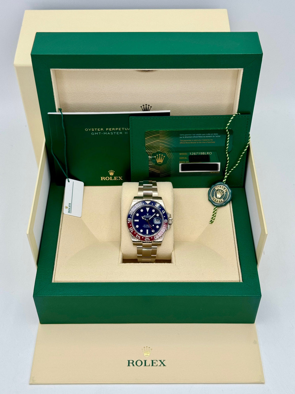 NEW 2023 Rolex GMT-Master II "Pepsi" 40mm 126719BLRO White Gold Oyster
